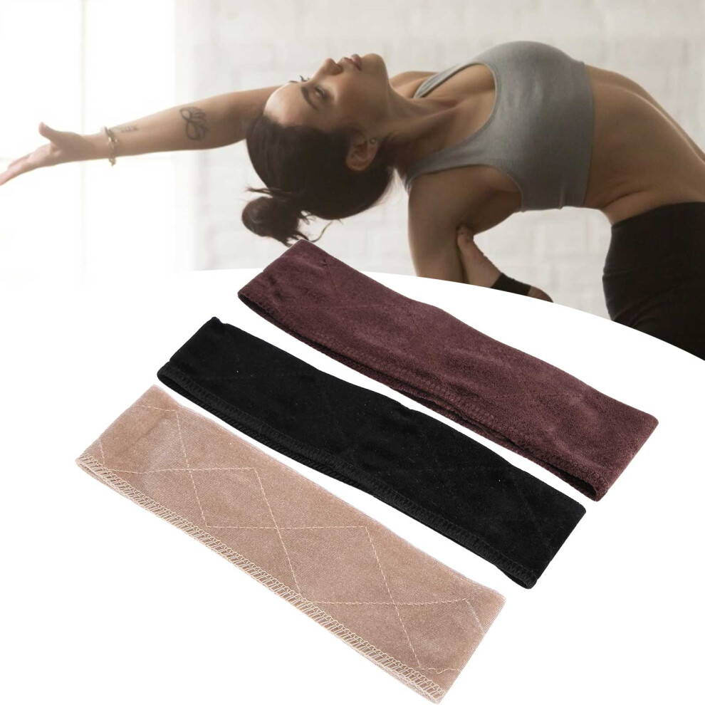 Set of 3 Velvet Stretchy Headbands for Sports Yoga Soft Hair Wrap Headwear
