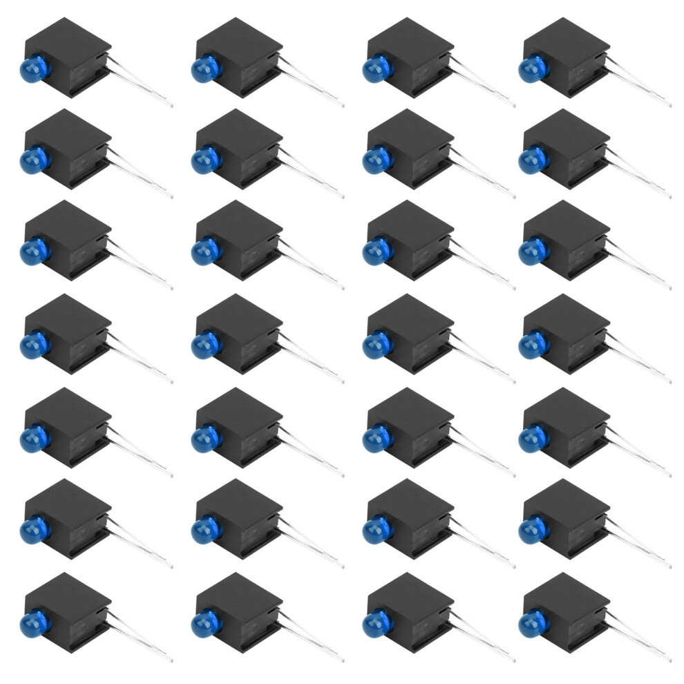 100Pcs 3Mm Blue Led Shade Diode Light Kit With Single Hole Holder 7661360023776