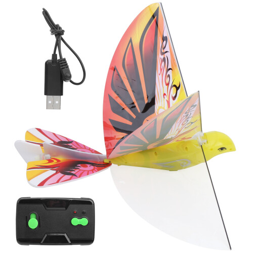 Durable Orange RC Flying Bird Toy with Lights and Adjustable Flight Path 1