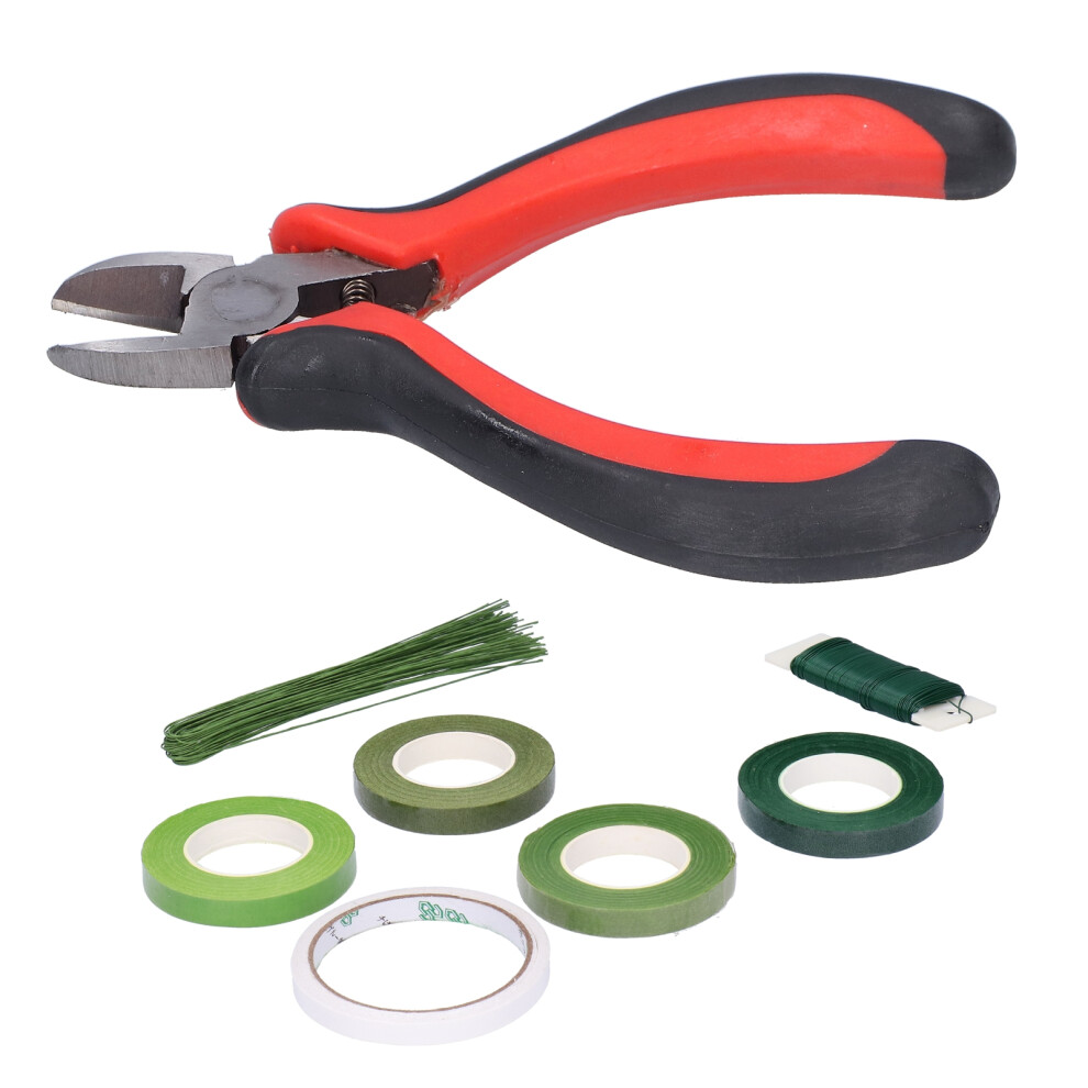 8Pcs Floral Arrangement Kit with Tape, Wire Cutter & Stems for Bouquets-image-OPC-PMWZDTW-NEW