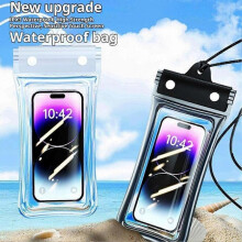 (Black) Waterproof Phone Pouch Underwater Case Cover Universal Dry Bag Mobile Dive