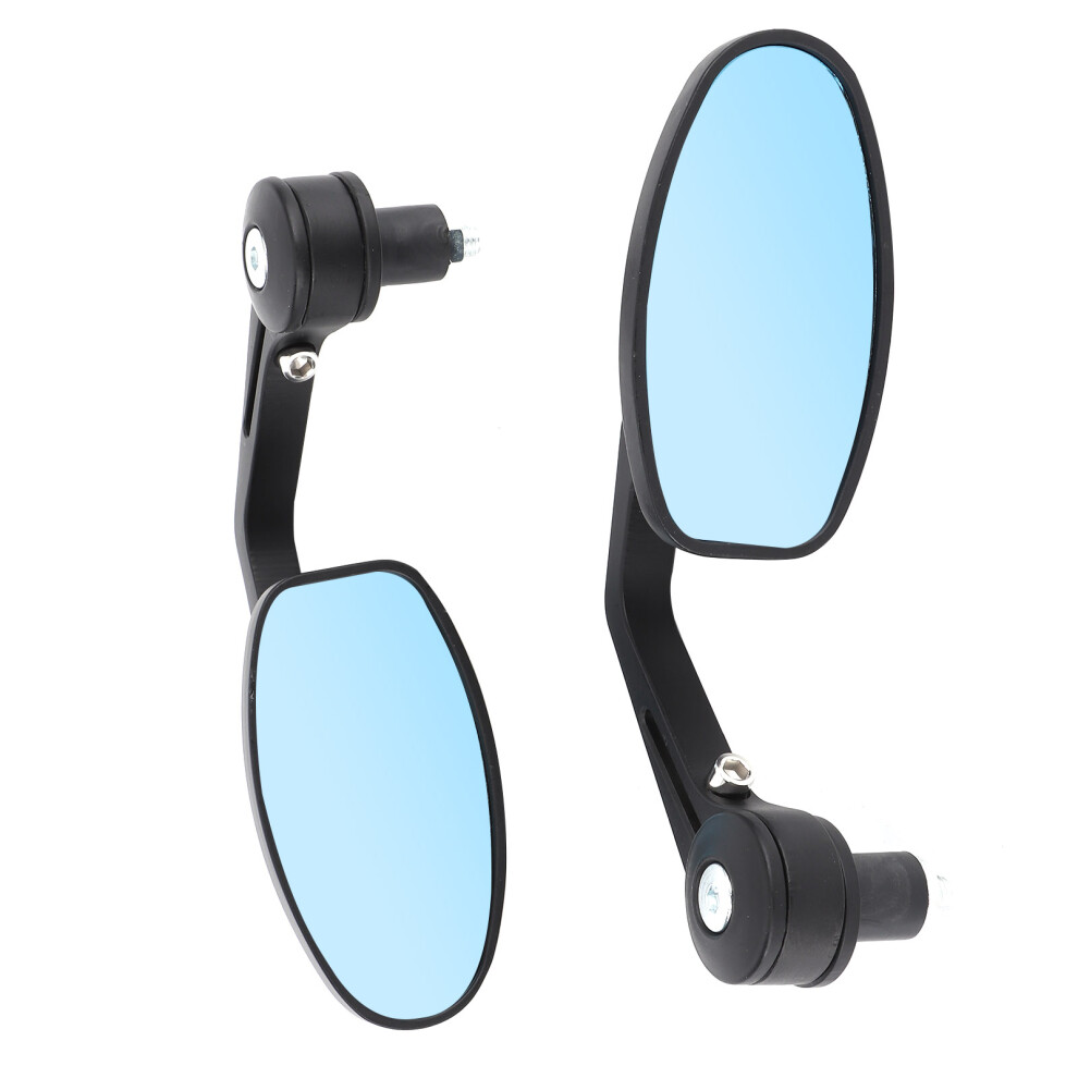 2Pcs Motorcycle Rearview Mirrors 19Cm X 5.3Cm For 7/8In Handlebar Black 7681360028427