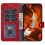 (Red) Zipper Bag Leather Phone Case For Kyocera Basio Active3 3