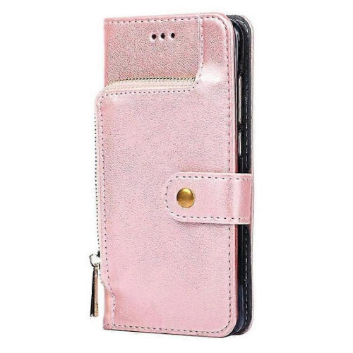 (Rose Gold) Zipper Bag Leather Phone Case For Kyocera Basio Active3 1