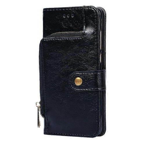 (Black) Zipper Bag Leather Phone Case For Kyocera Basio Active3 1