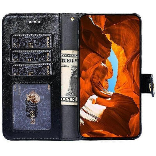 (Black) Zipper Bag Leather Phone Case For Kyocera Basio Active3 2