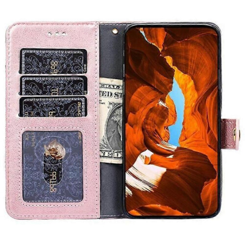 (Rose Gold) Zipper Bag Leather Phone Case For Kyocera Basio Active3 2