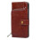 (Brown) Zipper Bag Leather Phone Case For Kyocera Basio Active3 2