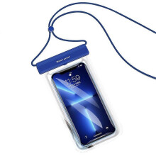 (Azure) IPX8 30m Waterproof Phone Bag Touch Screen Underwater Mobile Phone Sealing Protective Pouch for Cellphones within 7-inch