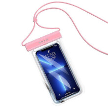 (Pink) IPX8 30m Waterproof Phone Bag Touch Screen Underwater Mobile Phone Sealing Protective Pouch for Cellphones within 7-inch
