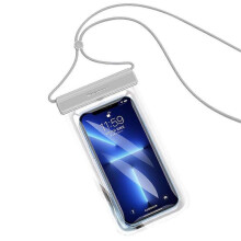 (Silver) IPX8 30m Waterproof Phone Bag Touch Screen Underwater Mobile Phone Sealing Protective Pouch for Cellphones within 7-inch
