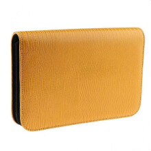 (Yellow) Durable Waterproof Leather Hair Scissor Case Bag Double Layers Hairdressing