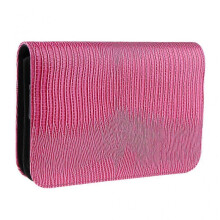 (Pink) Durable Waterproof Leather Hair Scissor Case Bag Double Layers Hairdressing