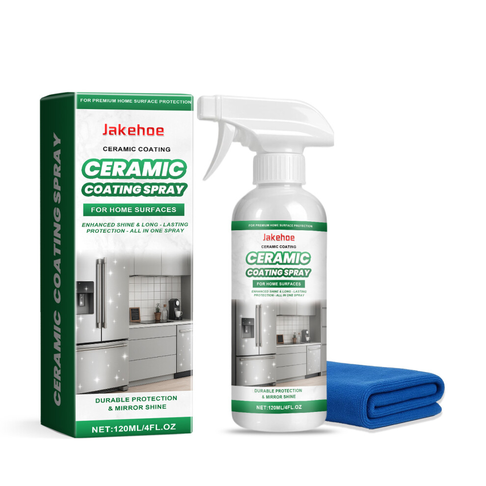 (120ml+towel) JAKEHOE Ceramic Coating Spray Home Indoor Tile Cleaning, Polishing, Dirt Renovation Spray
