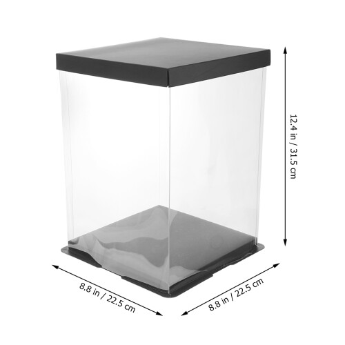 3Ud Caja Para Pastel Cumpleaños Con Material Pet Transparente 1