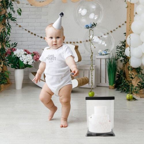 3Ud Caja Para Pastel Cumpleaños Con Material Pet Transparente 2