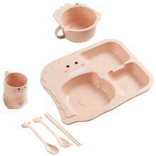 1Ensemble Assiette PP Rose Unique