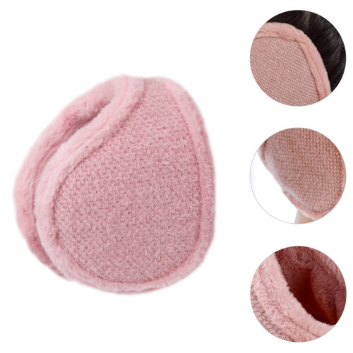 Copriorecchie in Chenille Rosa Confortevole Per Inverno 1