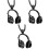 3 Pezzi Collana Con Cuffie Western Pendente Musicale 3