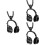 3 Pezzi Collana Con Cuffie Western Pendente Musicale 6