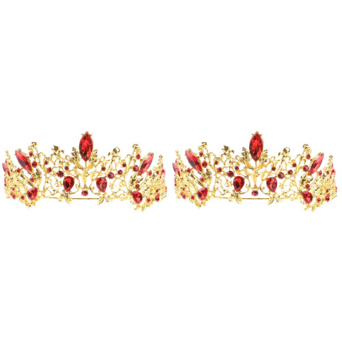 2 Pezzi Copricapo con Nuziale Fascia Tiara 2