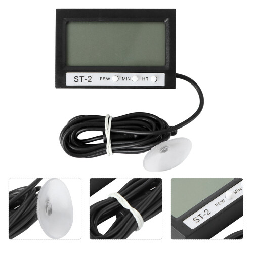 Termómetro Digital Com Display, Relógio E Sucção Para 2
