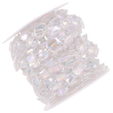 5Rolls White Beaded Chain Roll Decorative String for Home and Party