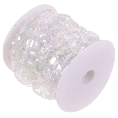 5Rolls White Beaded Chain Roll Decorative String for Home and Party 2