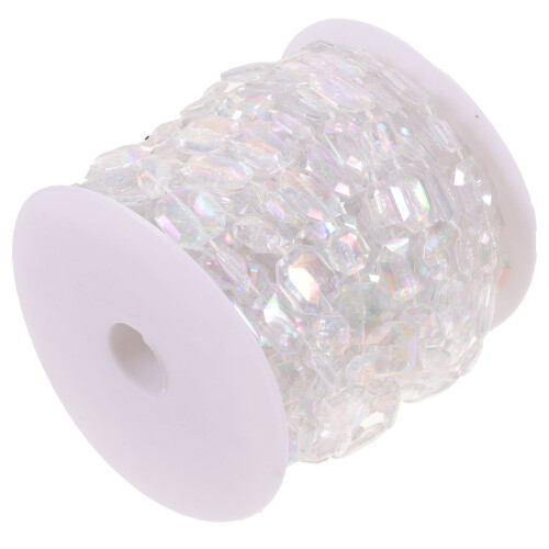 5Rolls White Beaded Chain Roll Decorative String for Home and Party 1