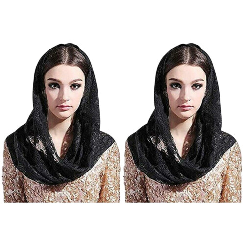 2 Unidades Véu De Lenço Cabeça Preto 1
