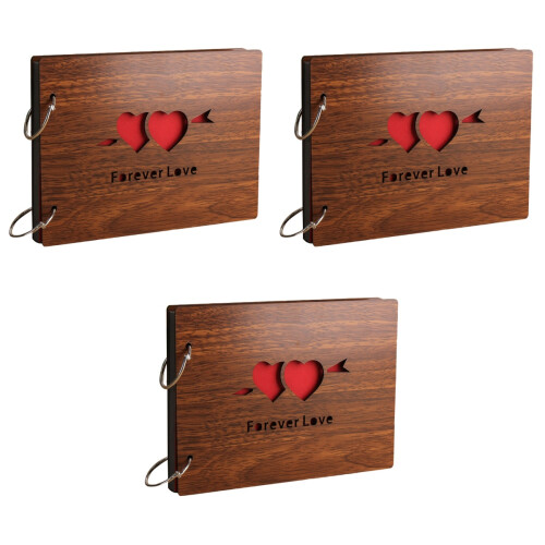 3Pcs 8-Polegadas Álbum De Madeira Para Fotos Diy 2