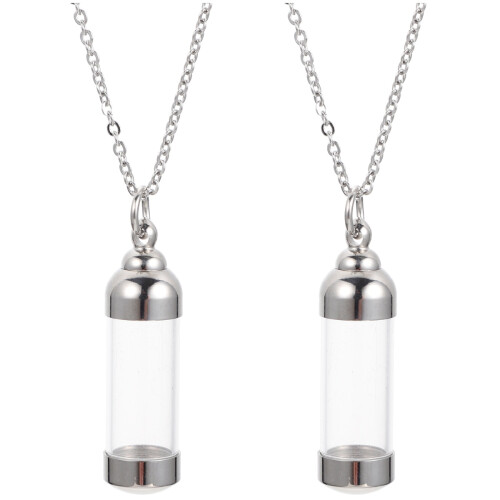 2 Pcs Colar Urna Para Pets Pingente Para Cinzas De Casa 1
