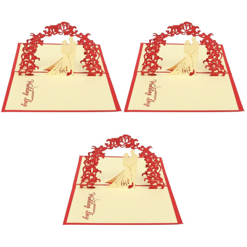 3Pcs 3D Noivo E Noiva Cartão Convite 2