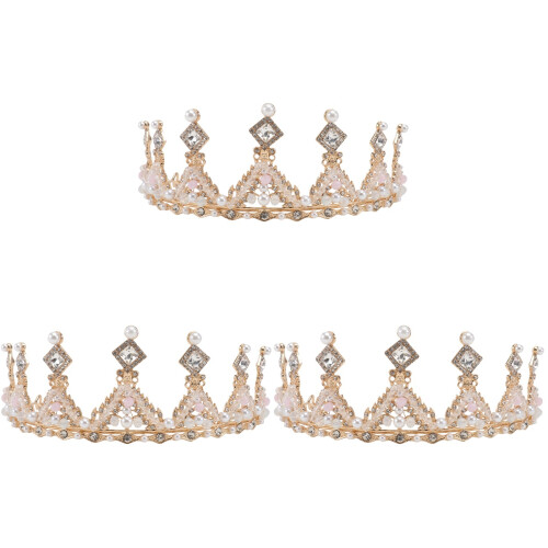 3Pcs Tiara De Cristal Artificial Para Com 2