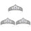 3 Unidades Tiara Decorativa Para Coroa De Noiva Com 2