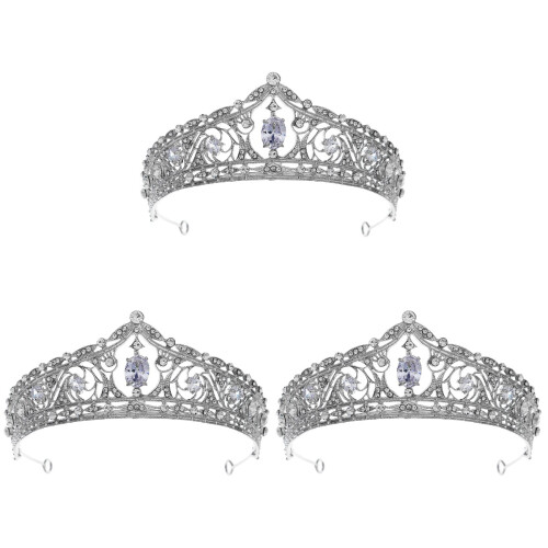 3 Unidades Tiara Decorativa Para Coroa De Noiva Com 1