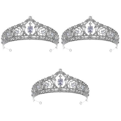 3 Unidades Tiara Decorativa Para Coroa De Noiva Com 2