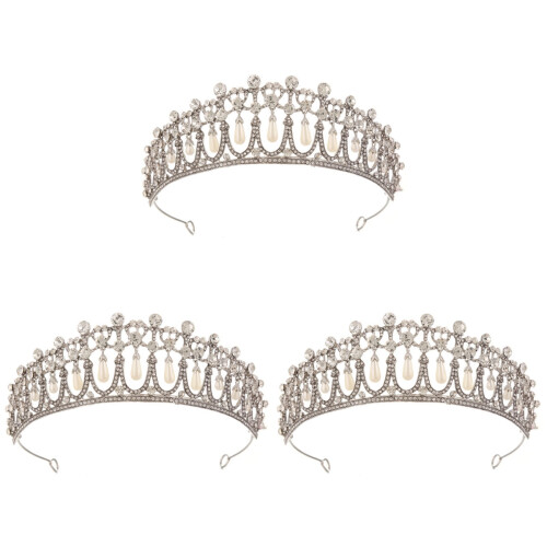 3 Unidades Faixa De Tiara Para Noiva Com Cristal E 1