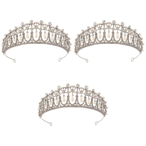 3 Unidades Faixa De Tiara Para Noiva Com Cristal E 2