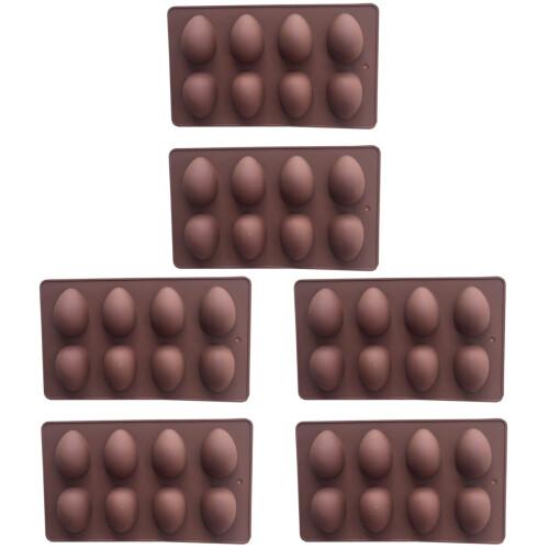 6 Unidades 8 Cavidades Forma Páscoa Silicone Para Chocolate 1
