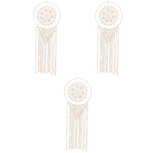 3 Unidades Dream Catcher Macramê Boho Para Parede 2