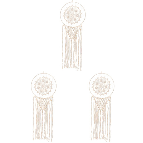 3 Unidades Dream Catcher Macramê Boho Para Parede 1