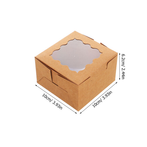 50 Unidades Kraft Para Cupcakes Com Janela Transparente 1