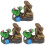 3Pcs Decoração Miniatura Meditando Escultura 4