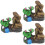 3Pcs Decoração Miniatura Meditando Escultura 8