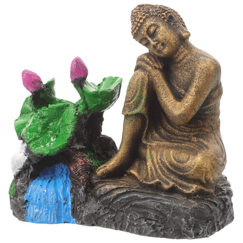 3Pcs Decoração Miniatura Meditando Escultura 2