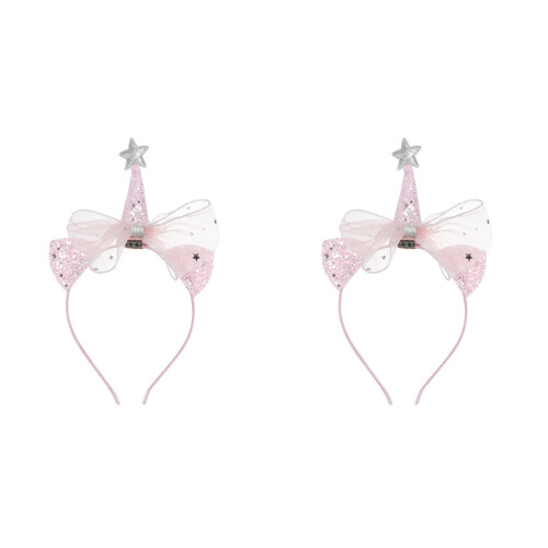 2Stk Rosa Party Haarreif Haarschmuck 2