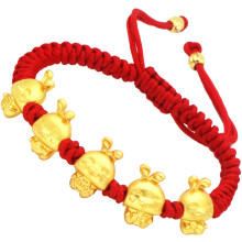 4Pcs Pulseira Zodiac Do Coelho Trançado Para