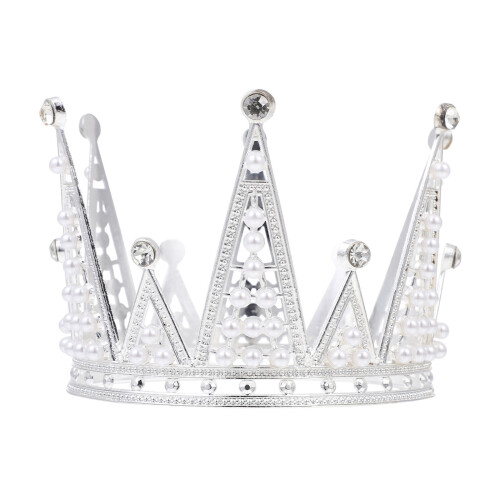 3Pcs Coroa De Decoração Aniversário Tiara Topper Prata