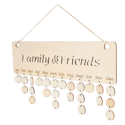 7Pcs DIY Madeira Calendário De Lembranças Para Aniversários E Bodas